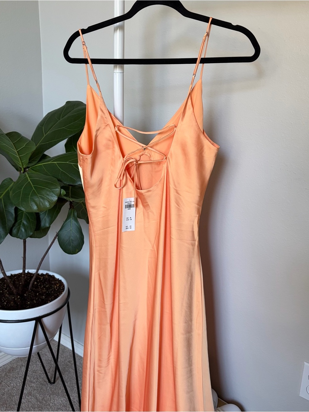 Abercrombie & Fitch Orange Satin Slip Midi Dress - Picture 3 of 6